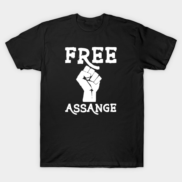 Free Assange (Power Fist) T-Shirt by Justice and Truth